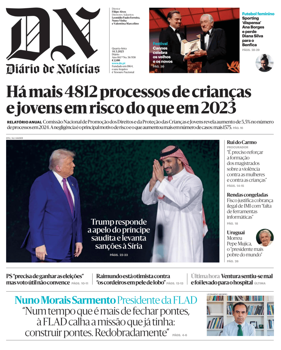 Prima-pagina-Diario de Noticias-edizione-di-oggi-20250514